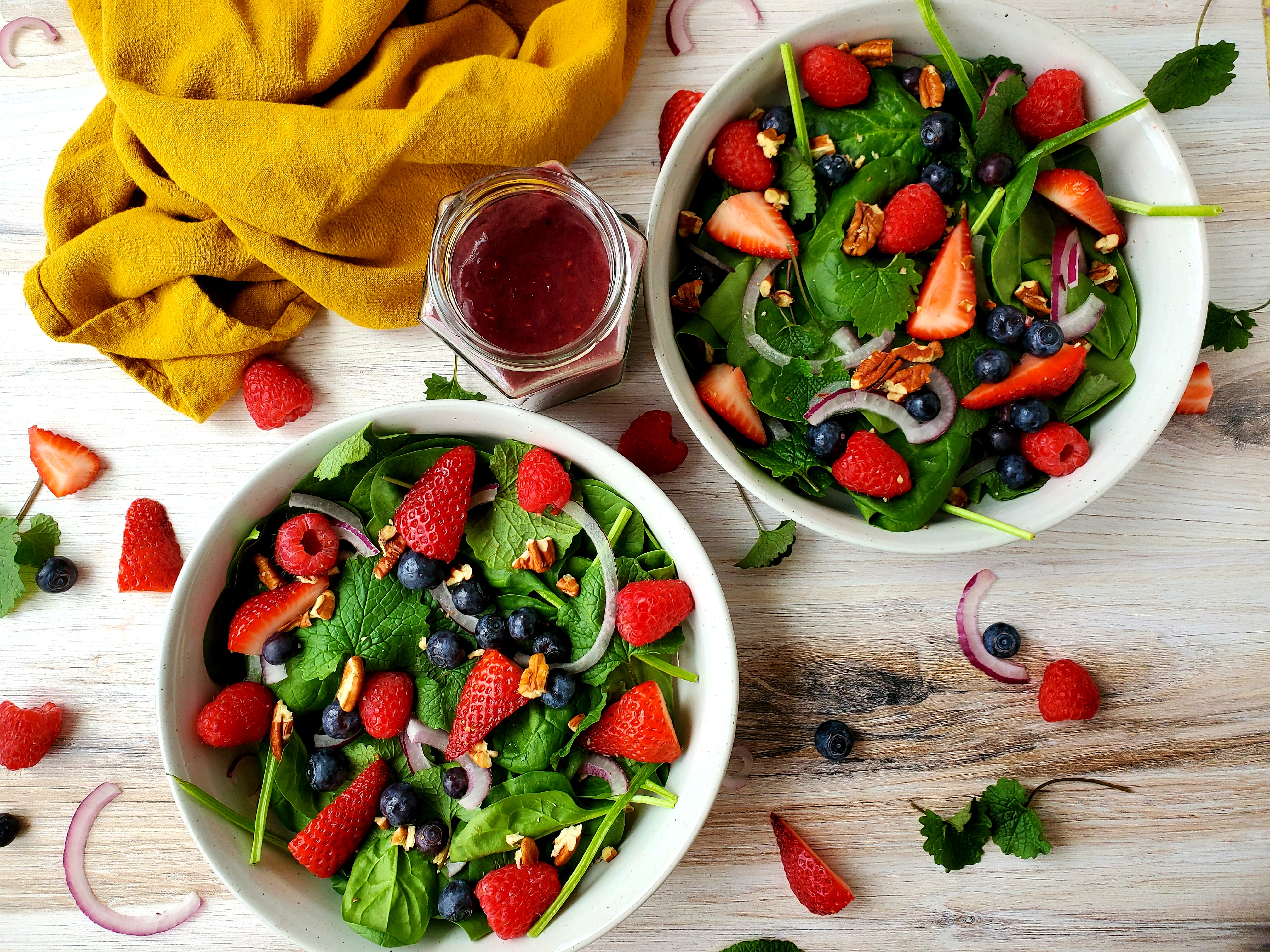 Mixed Berry Spinach Salad with Blackberry Vinaigrette (Recipe Inspired by THE VASTER WILDS)