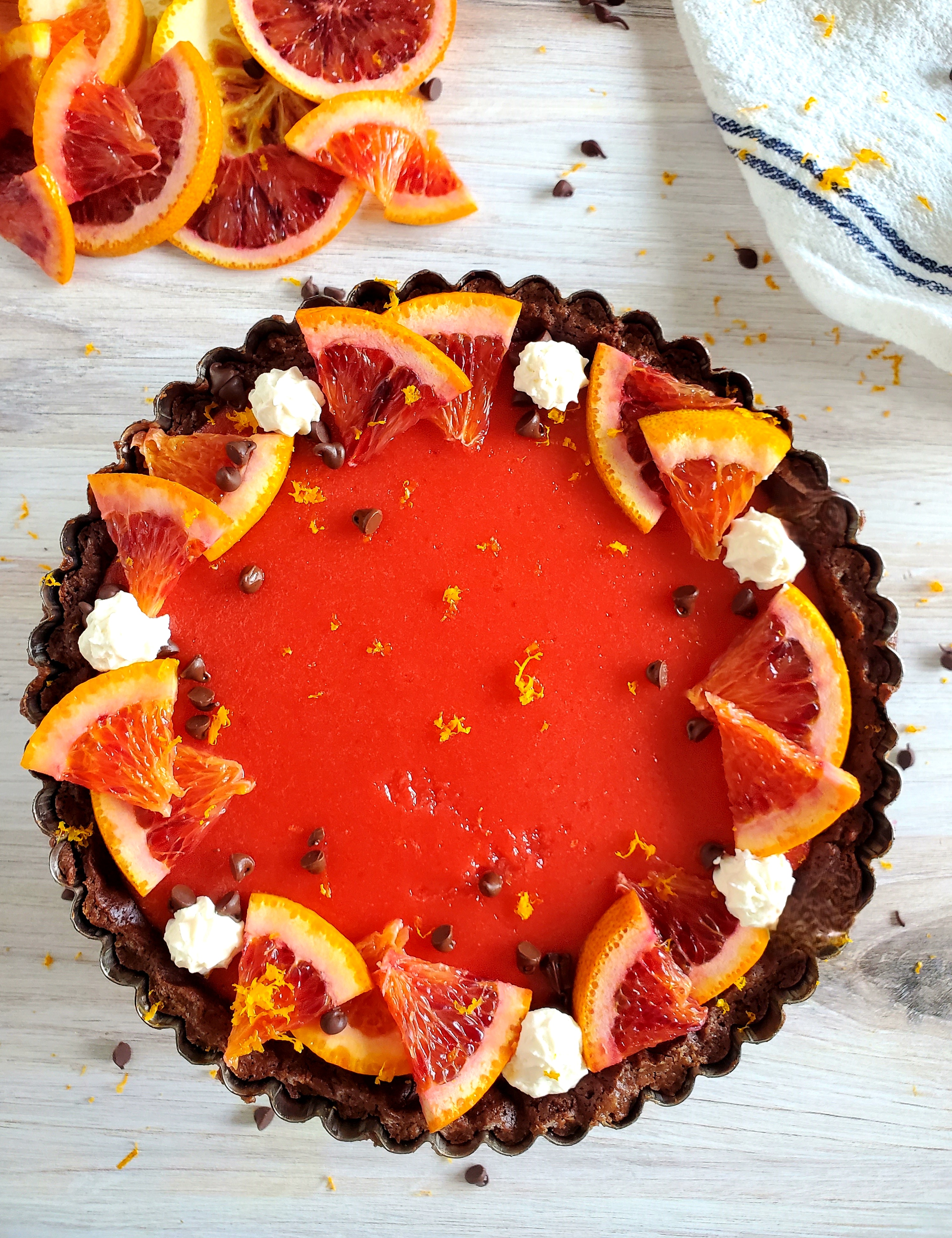 blood orange tart with mascarpone whipped cream