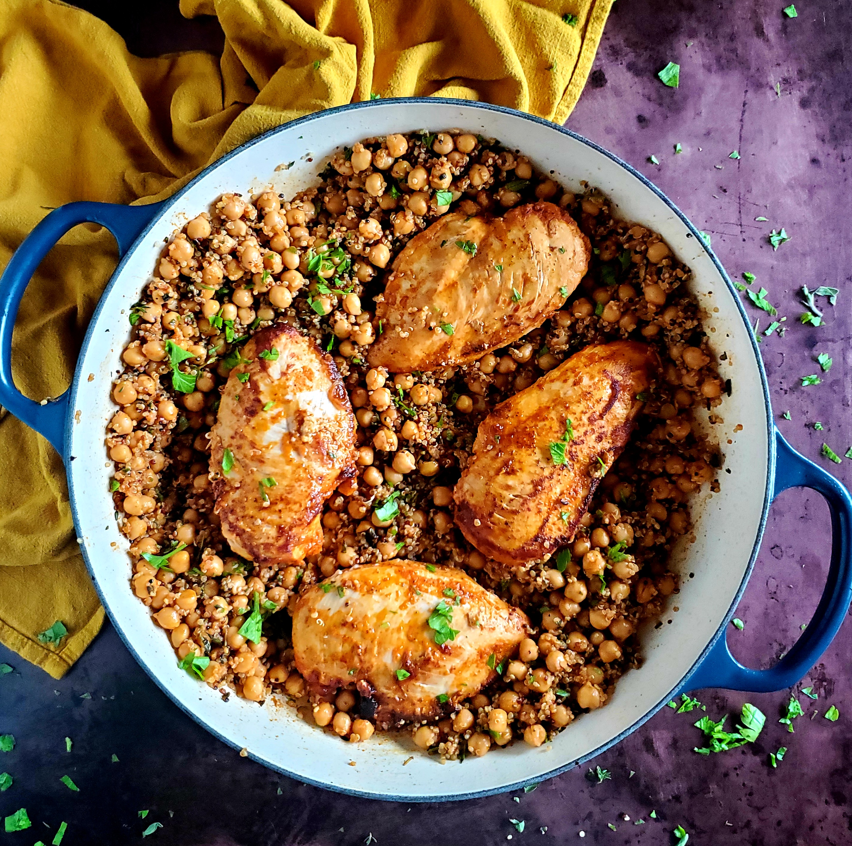 Chickpea Chicken and Quinoa (Recipe Inspired by HELLO BEAUTIFUL)